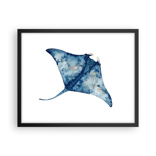 Affiche dans un cadre noir - Poster - La vie en bleu - 50x40 cm