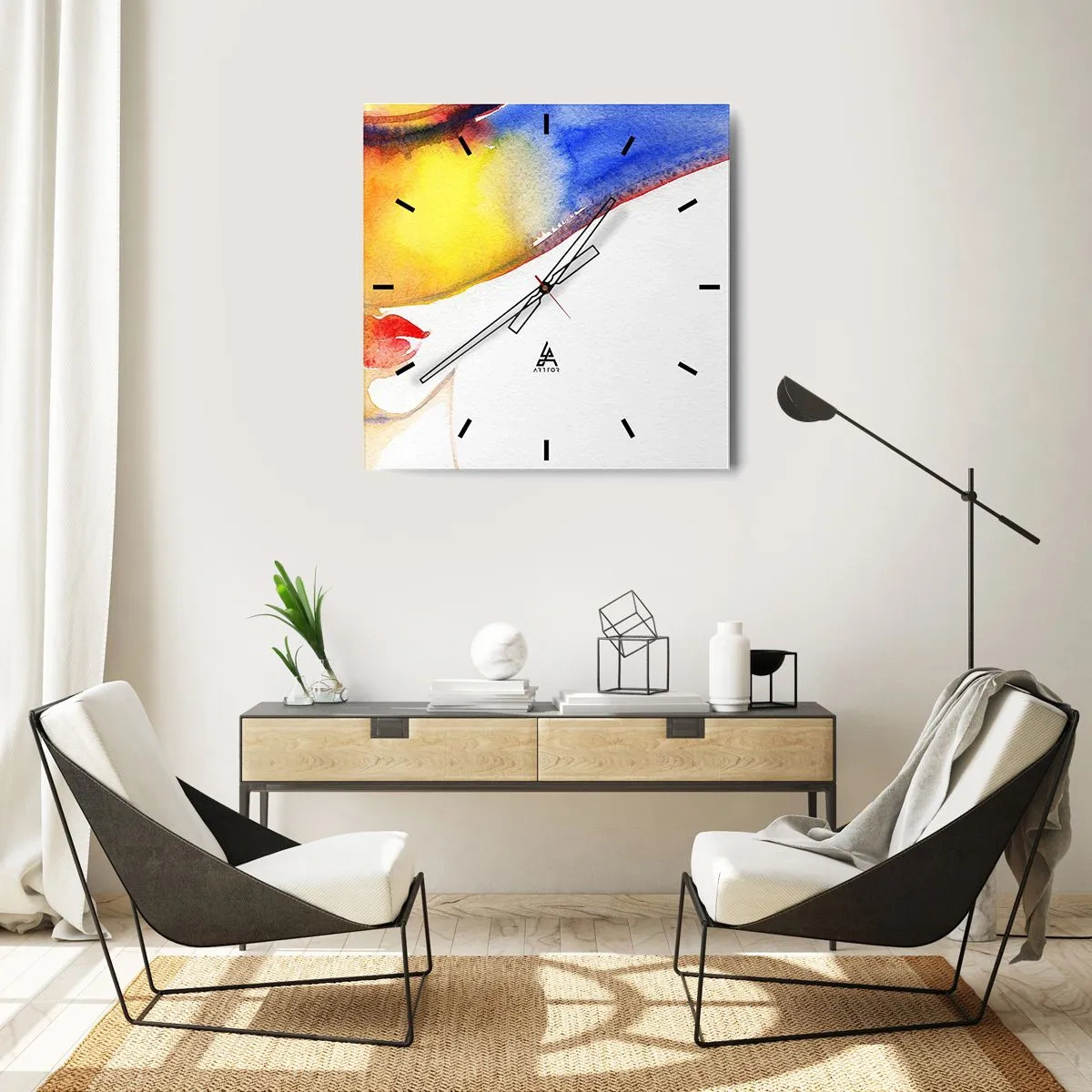 Horloge murale - Pendule murale - Portrait d'une dame - 40x40 cm