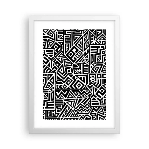 Affiche dans un cadre blanc - Poster - Composition précolombienne - 30x40 cm