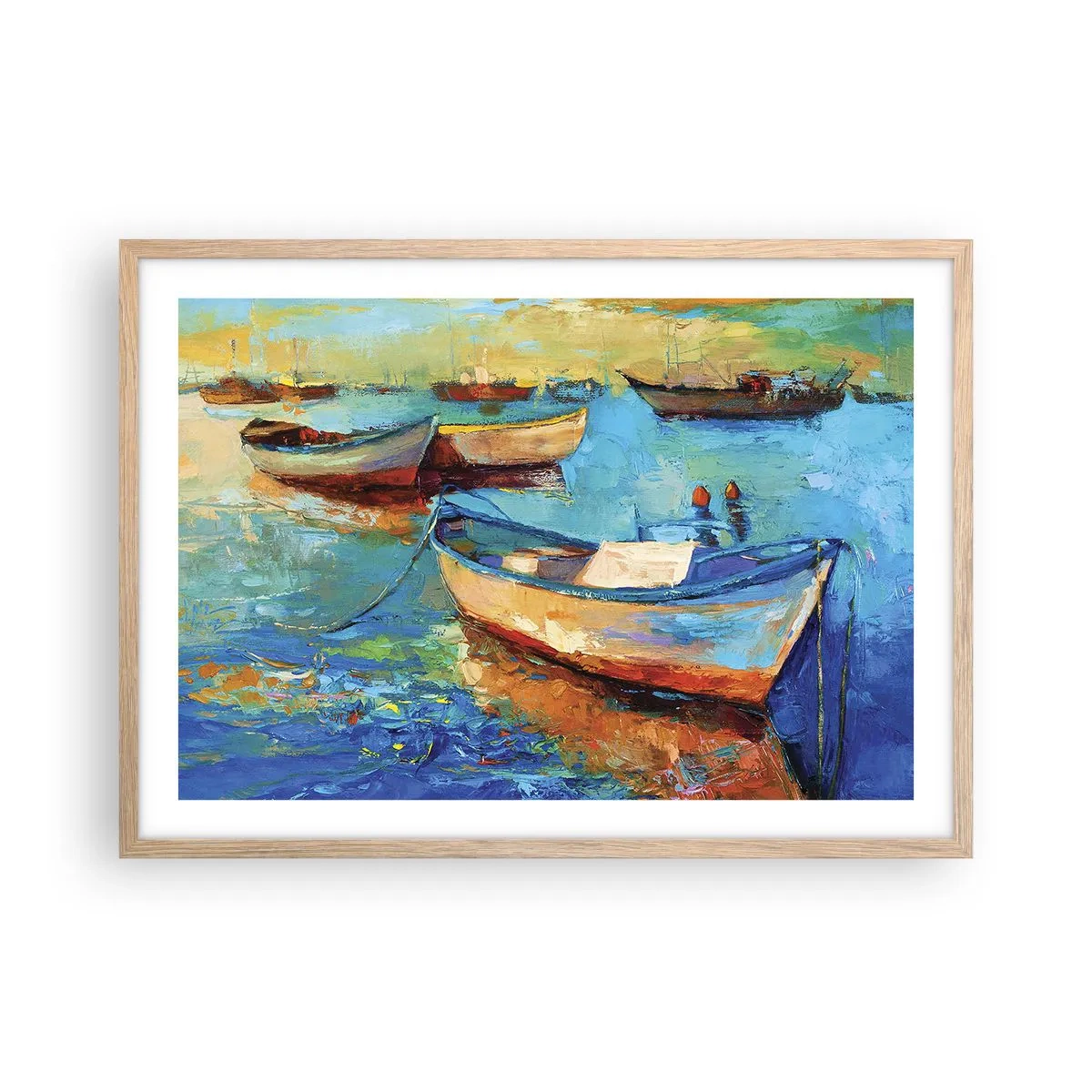 Affiche dans un chêne clair - Poster - Dans la baie du sud - 70x50 cm