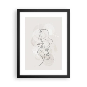 Affiche dans un cadre noir - Poster - Emmêlé dans une étreinte - 30x40 cm