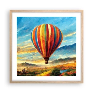 Affiche dans un chêne clair - Poster - Dans le silence on voit mieux - 50x50 cm