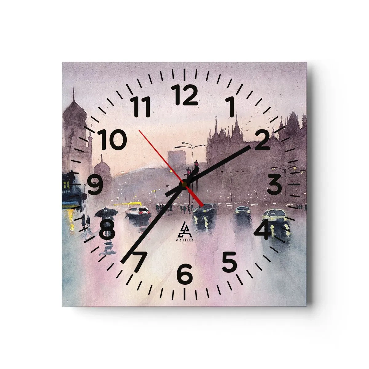 Horloge murale - Pendule murale - Dans une brume pluvieuse - 30x30 cm