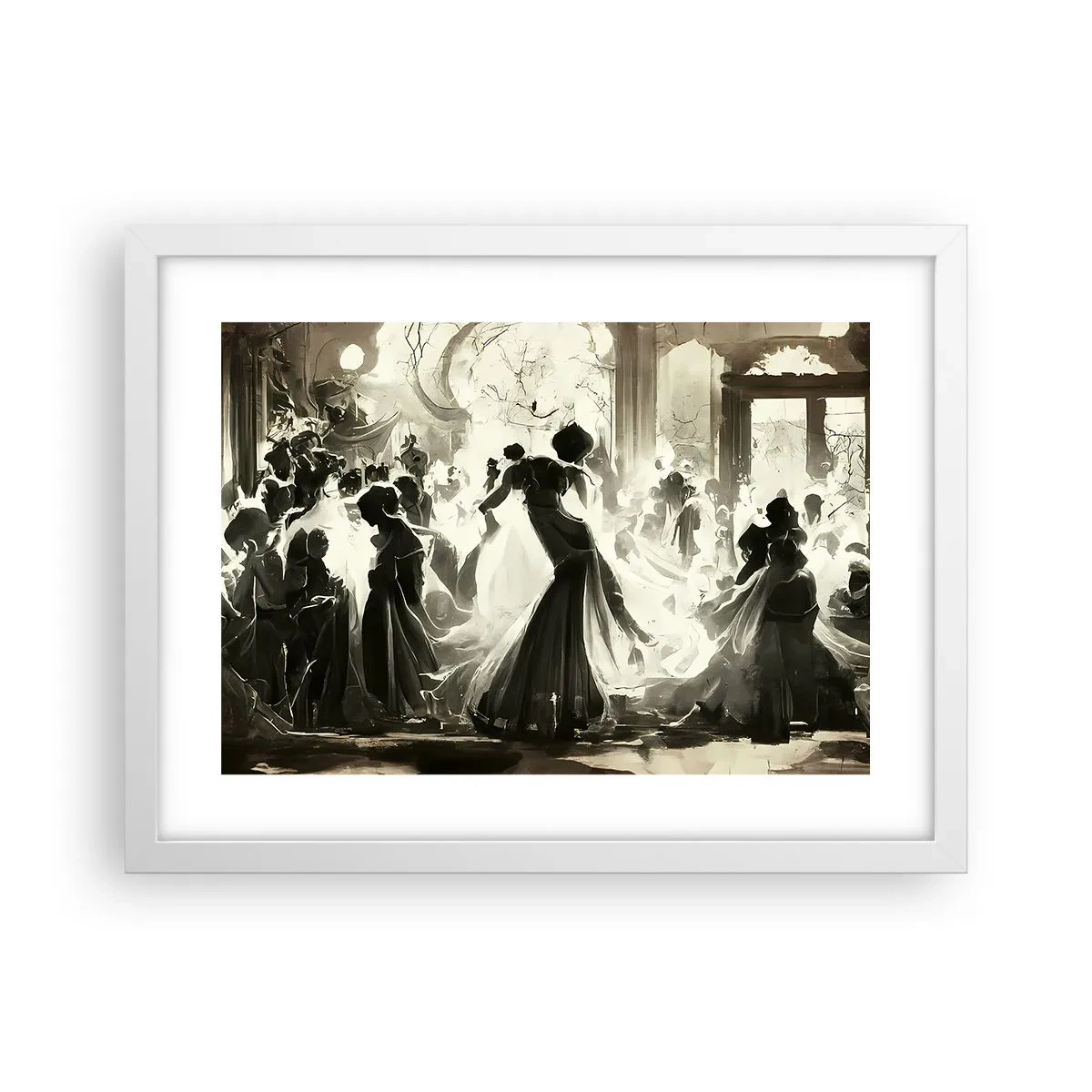 Affiche dans un cadre blanc - Poster - La grande mascarade - 40x30 cm