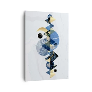 Impression sur toile - Image sur toile - Motifs géométriques abstraits avec des motifs de montagne - 70x100cm - Paysage géométrique - Décoration murale moderne pour le salon et la chambre ARTTOR