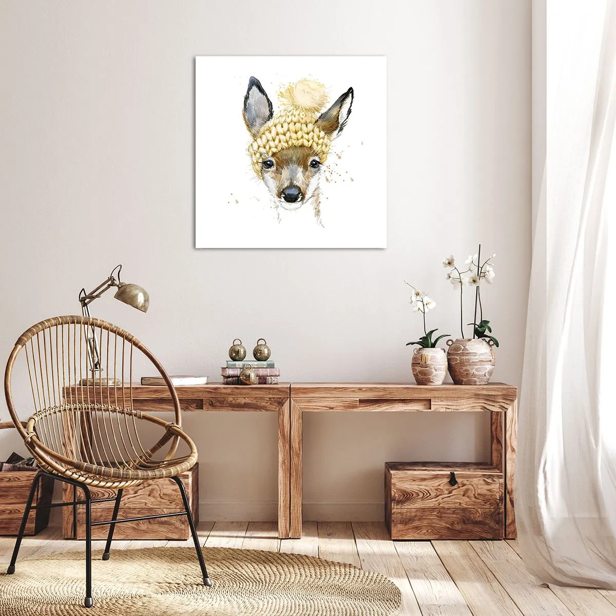 Impression sur toile - Image sur toile - Pour l'hiver dans la forêt enneigée - 60x60 cm