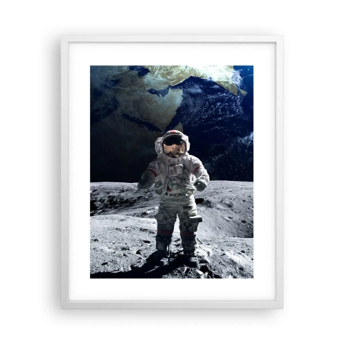 Affiche dans un cadre blanc - Poster - Salutations de la lune - 40x50 cm