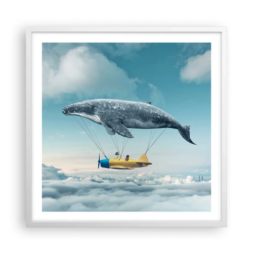 Affiche dans un cadre blanc - Poster - Pourquoi pas? - 60x60 cm