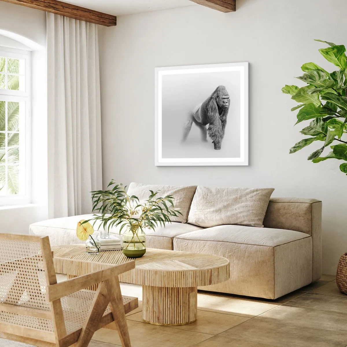 Affiche dans un cadre blanc - Poster - Confiant en sa force - 60x60 cm