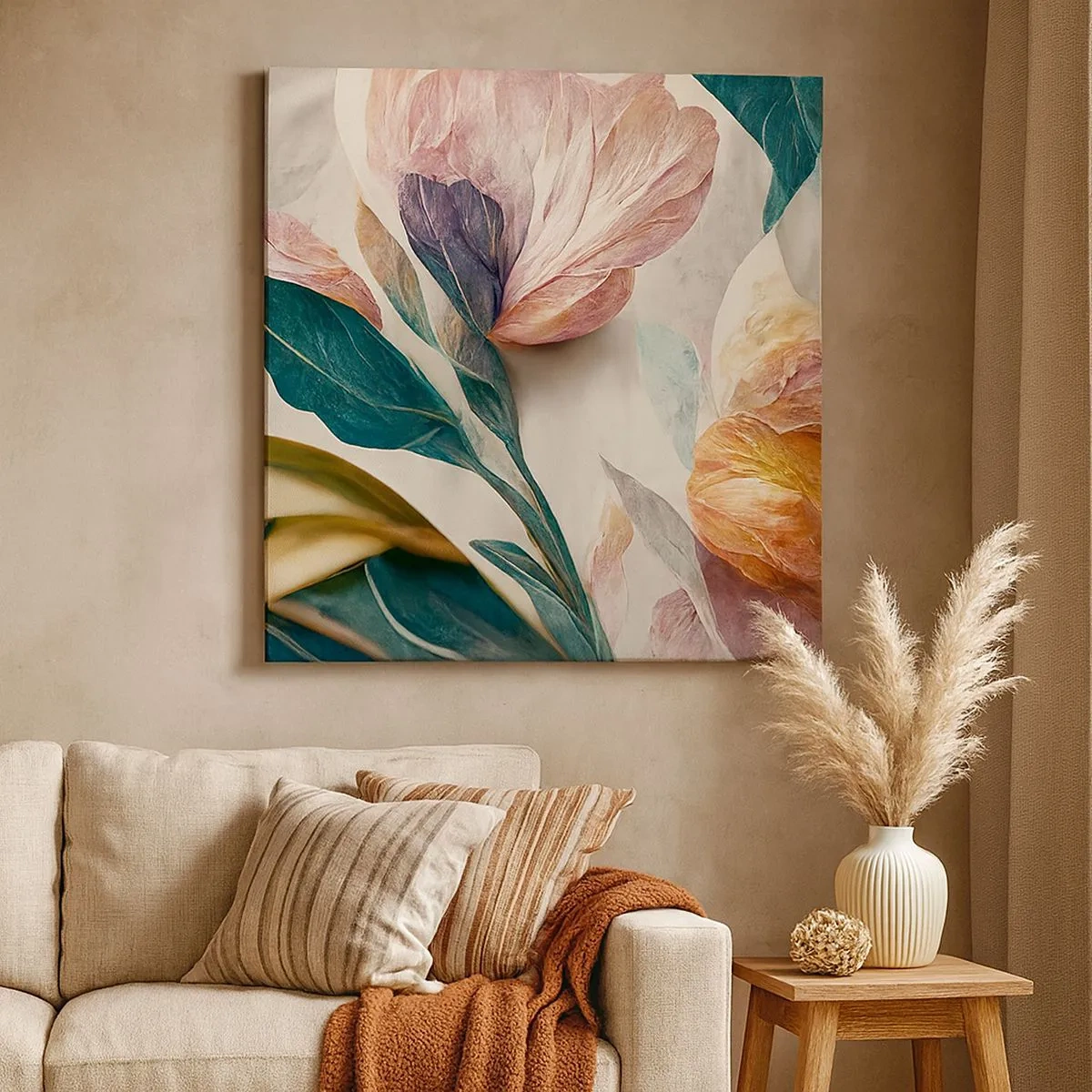 Impression sur toile - Image sur toile - Fleurs des îles du sud - 30x30 cm