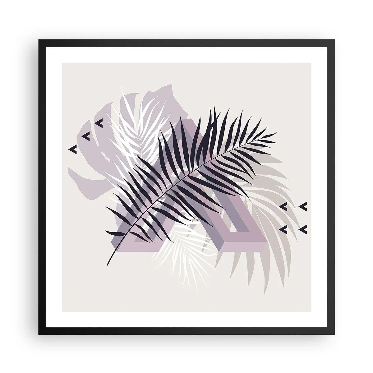 Affiche dans un cadre noir - Poster - L'ombre de l'obscurité - 60x60 cm