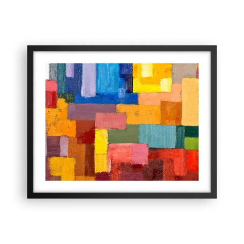 Affiche dans un cadre noir - Poster - Chacun est différent, tout est coloré - 50x40 cm