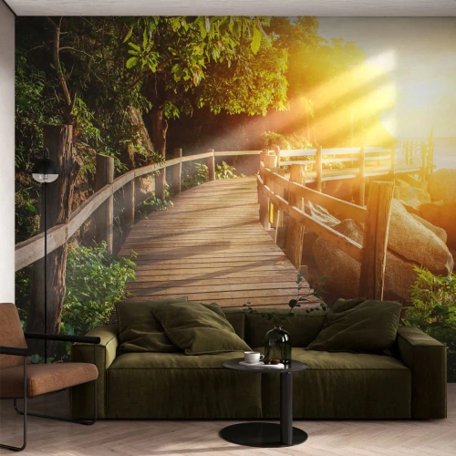 Papier Peint Photo Premium Canvas - Un autre tour, un autre miracle - Paysage, Promenade en bord de mer, Mer - 500x350 cm