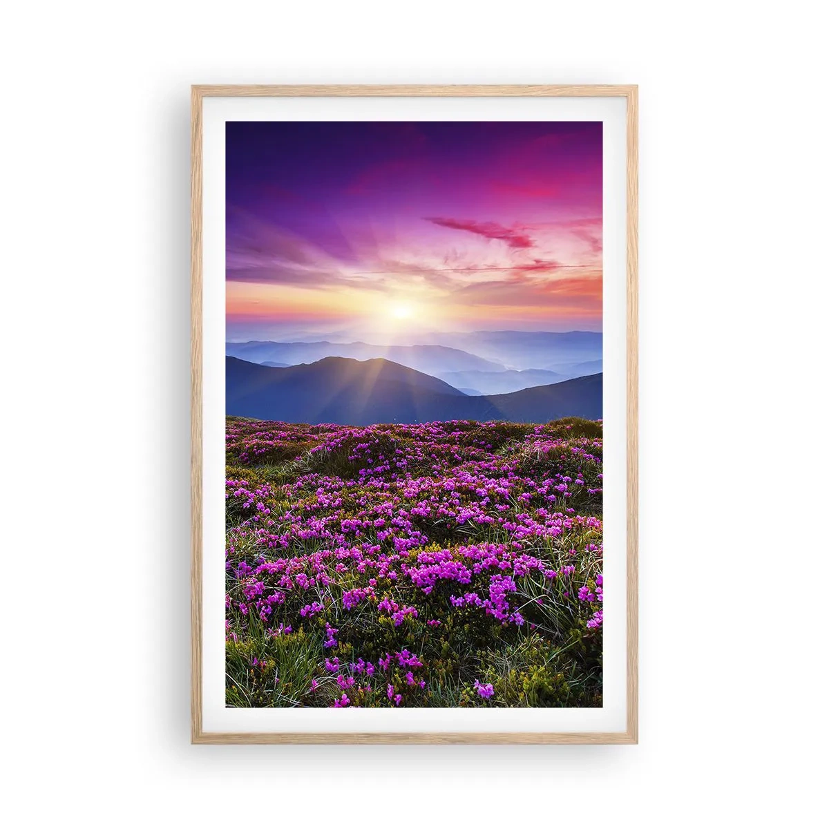 Affiche dans un chêne clair - Poster - Les herbes sentaient les grappes fraîches de la récolte - 61x91 cm