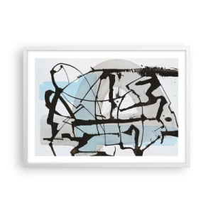 Affiche dans un cadre blanc - Poster - Bleu malgré tout - 70x50 cm