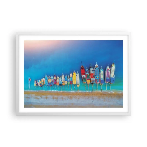 Affiche dans un cadre blanc - Poster - Une vue à vol d'oiseau - 70x50 cm