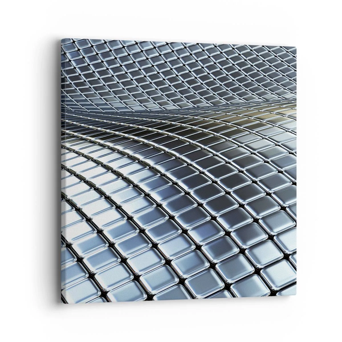 Impression sur toile - Image sur toile - Vague argent métallique - 40x40 cm