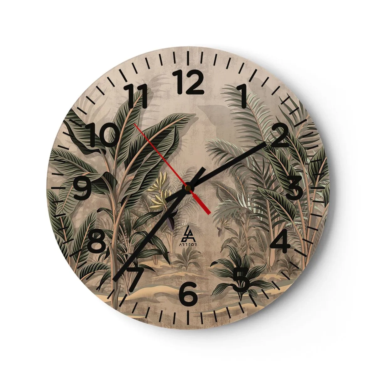 Horloge murale - Pendule murale - Une gravure de style colonial - 40x40 cm
