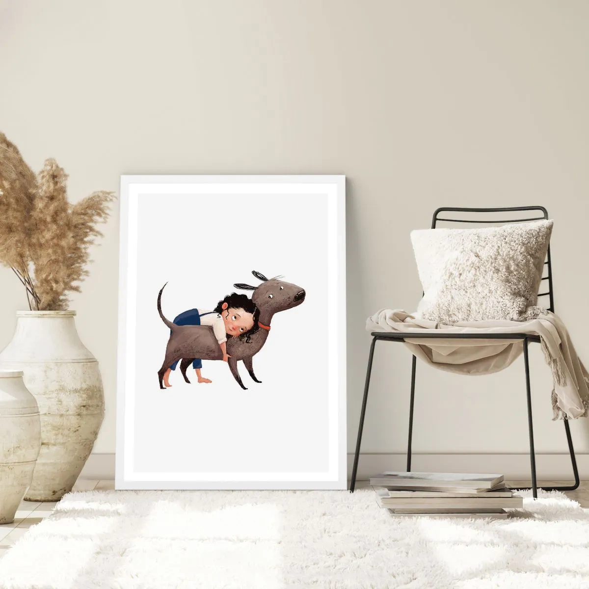 Affiche dans un cadre blanc - Poster - Les meilleurs amis - 70x100 cm