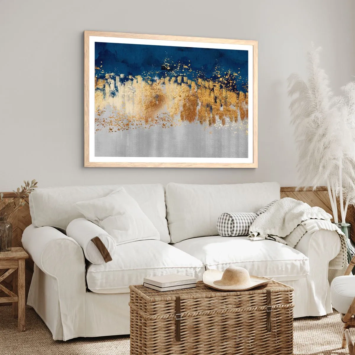 Affiche dans un chêne clair - Poster - Une composition moderne et pétillante - 50x40 cm