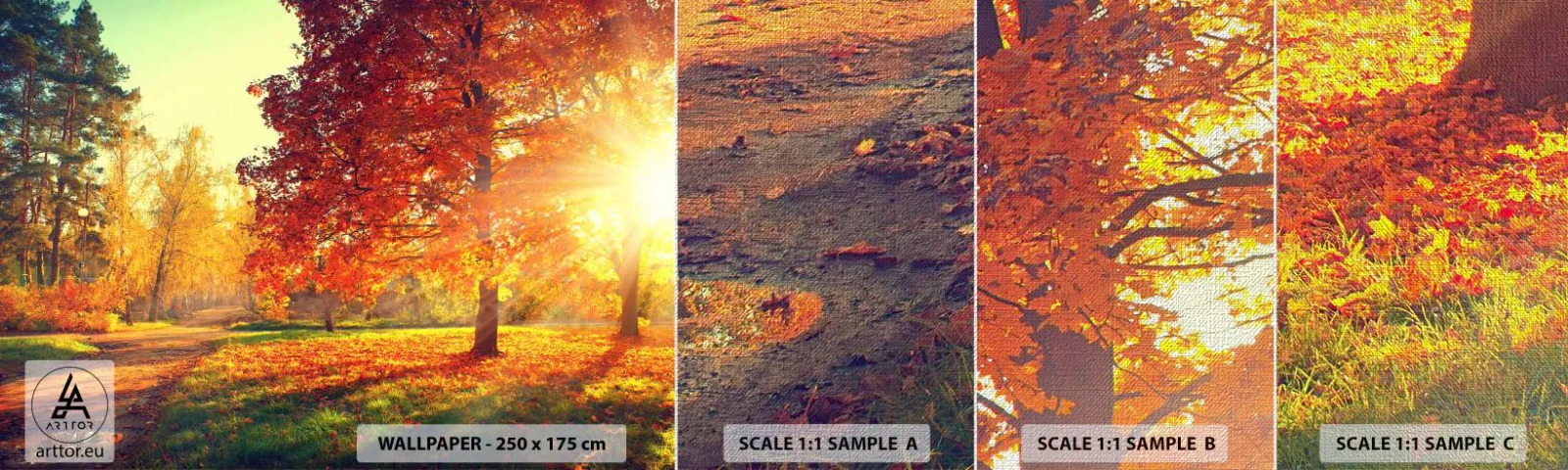 Échantillon de Papier Peint Premium Canvas - Le roux est beau - Paysage, Parc, Nature - 100x30 cm