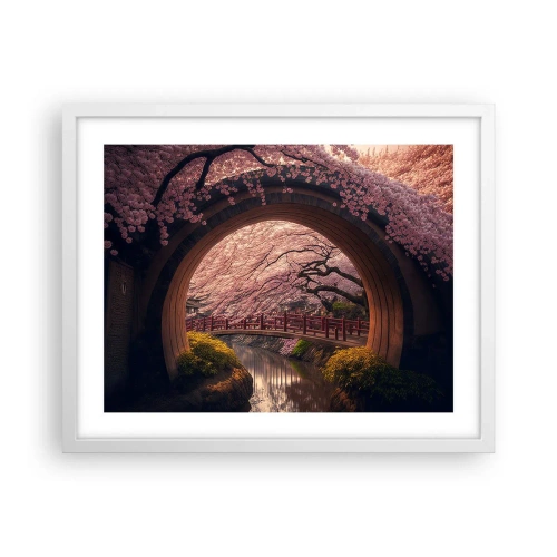 Affiche dans un cadre blanc - Poster - Printemps japonais - 50x40 cm