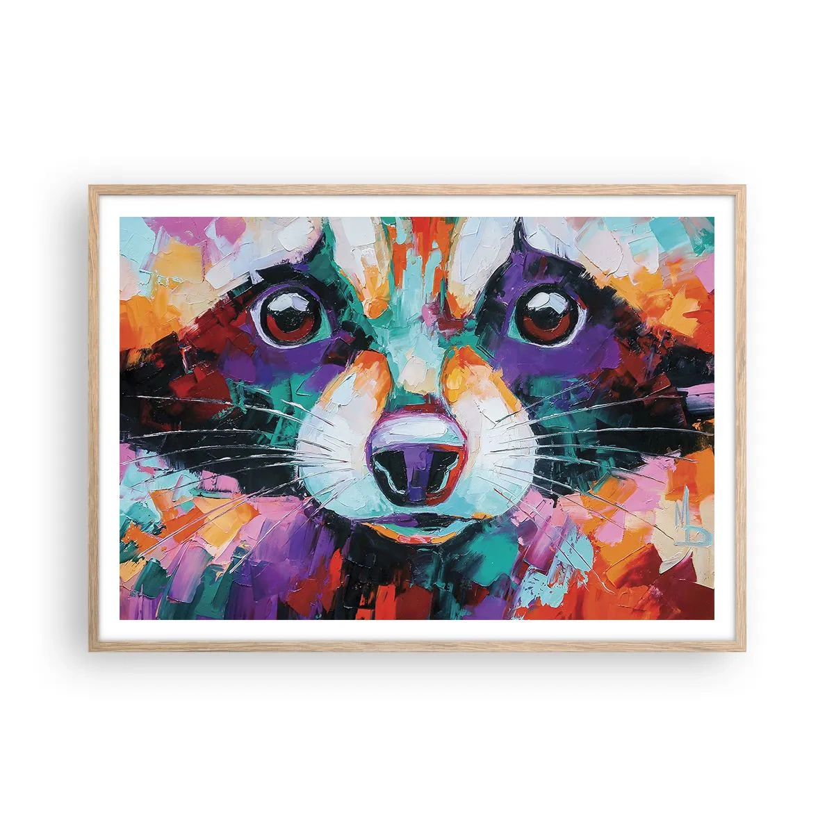 Affiche dans un chêne clair - Poster - Uniquement de belles émotions - 100x70 cm