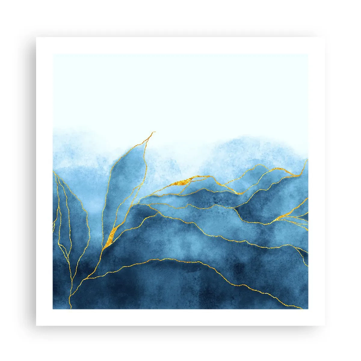 Affiche - Poster - Bleu doré - 60x60 cm