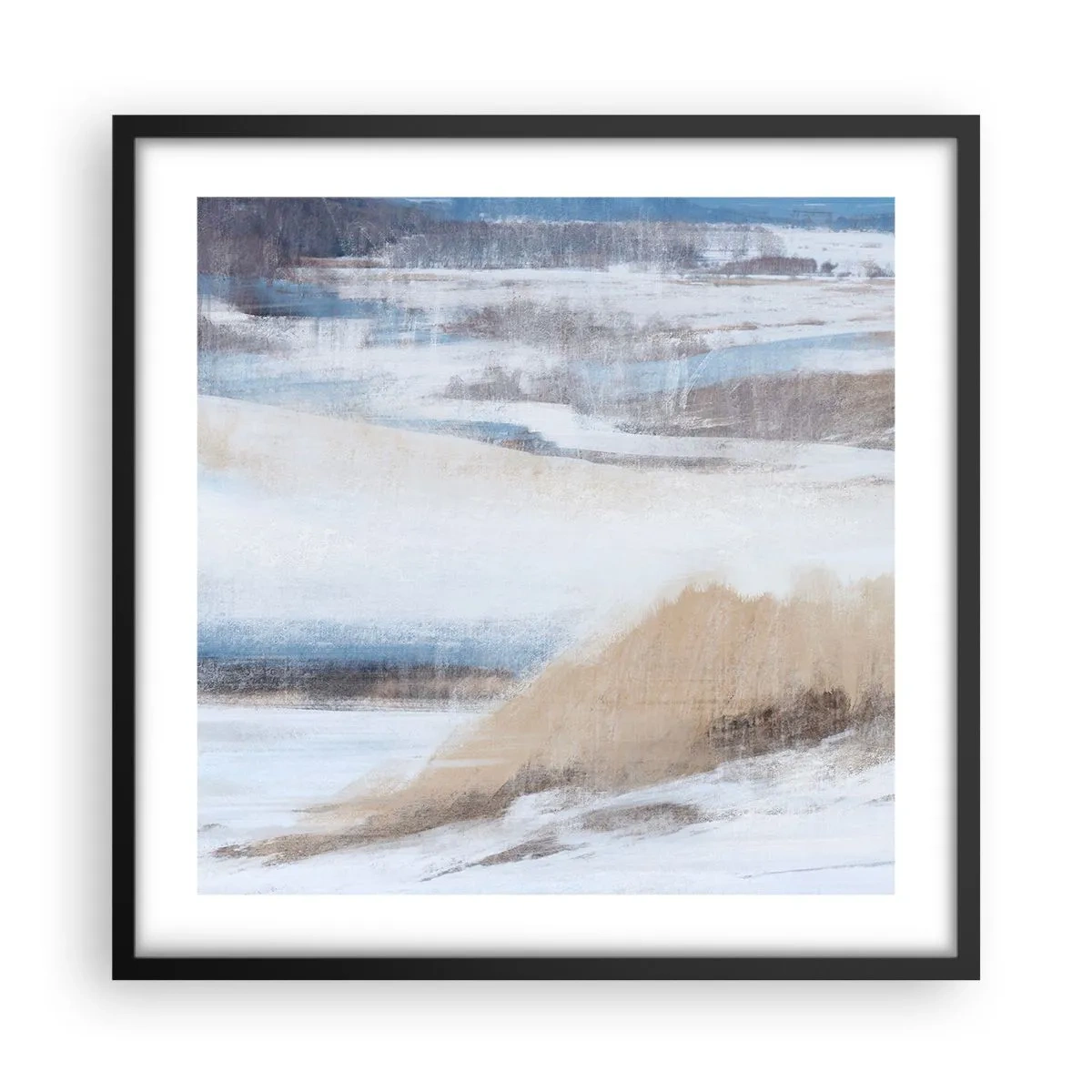 Affiche dans un cadre noir - Poster - Composition hivernale - 50x50 cm