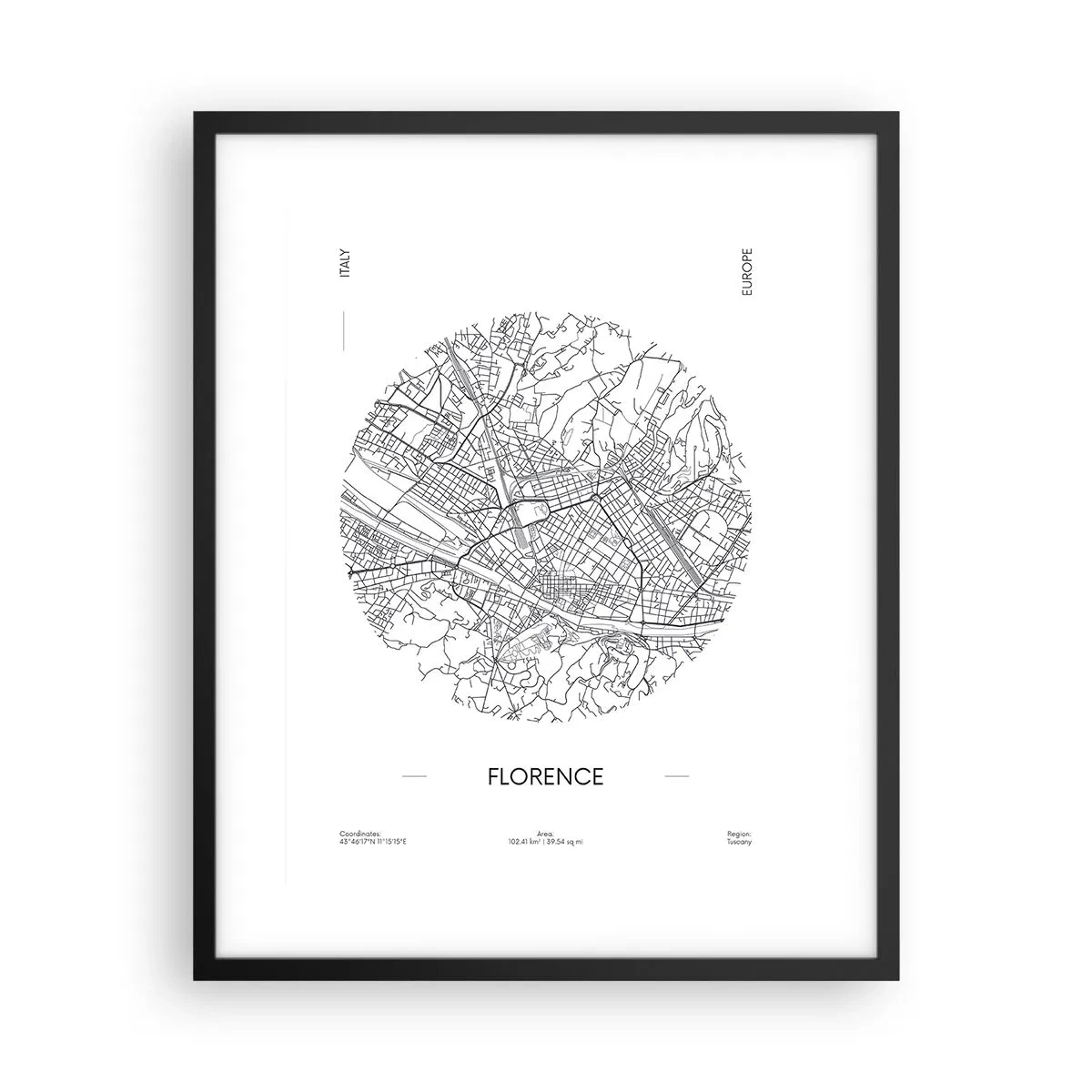Affiche dans un cadre noir - Poster - Anatomie de Florence - 40x50 cm