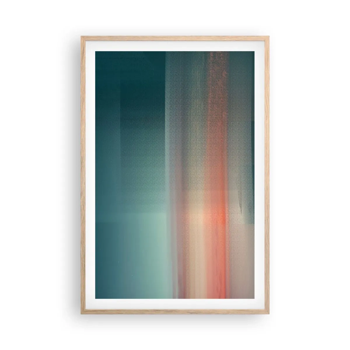 Affiche dans un chêne clair - Poster - Résumé : vagues de lumière - 61x91 cm