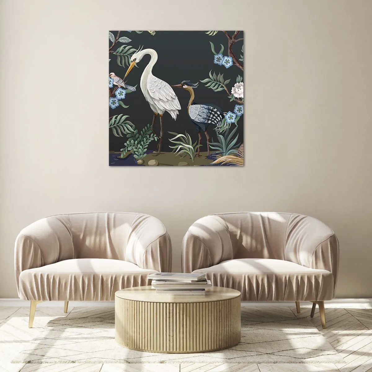Impression sur verre - Image sur verre - Parade d'oiseaux - 30x30 cm