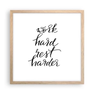 Affiche dans un chêne clair - Poster - Équilibre de vie - 40x40 cm