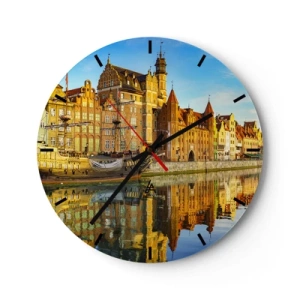 Horloge murale - Pendule murale - Reflet dans le miroir du passé - 40x40 cm