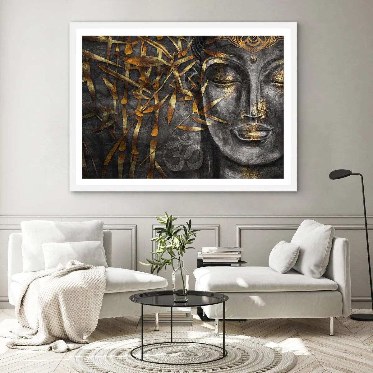 Affiche dans un cadre blanc - Poster - Ressentir le calme - 70x50 cm