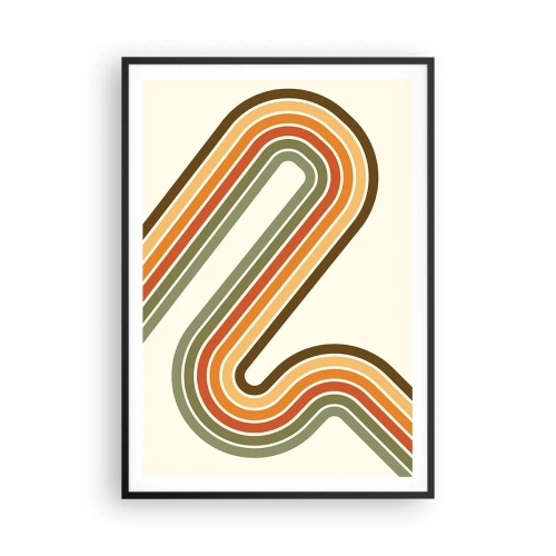 Affiche dans un cadre noir - Poster - En zig zag vers le but - 70x100 cm