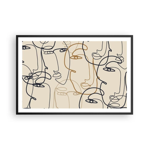 Affiche dans un cadre noir - Poster - Portrait multiplié - 91x61 cm