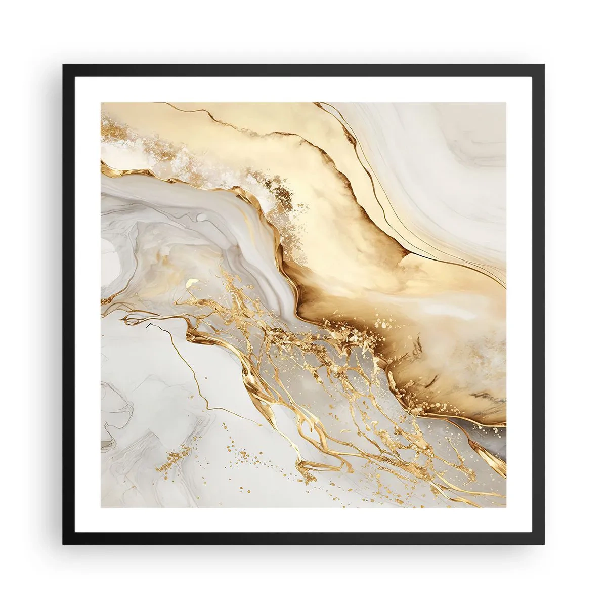 Affiche dans un cadre noir - Poster - Abstraction : beauté et bonté - 60x60 cm