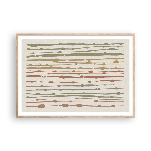 Affiche dans un chêne clair - Poster - Notation musicale des couleurs - 100x70 cm