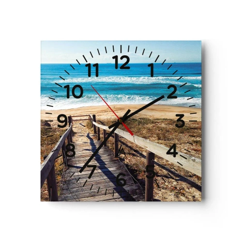 Horloge murale - Pendule murale - Cours! - 30x30 cm