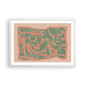 Affiche dans un cadre blanc - Poster - La lutte entre le corail et la verdure - 70x50 cm