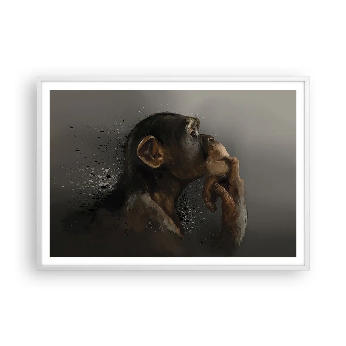 Affiche dans un cadre blanc - Poster - Certainement un penseur - 100x70 cm