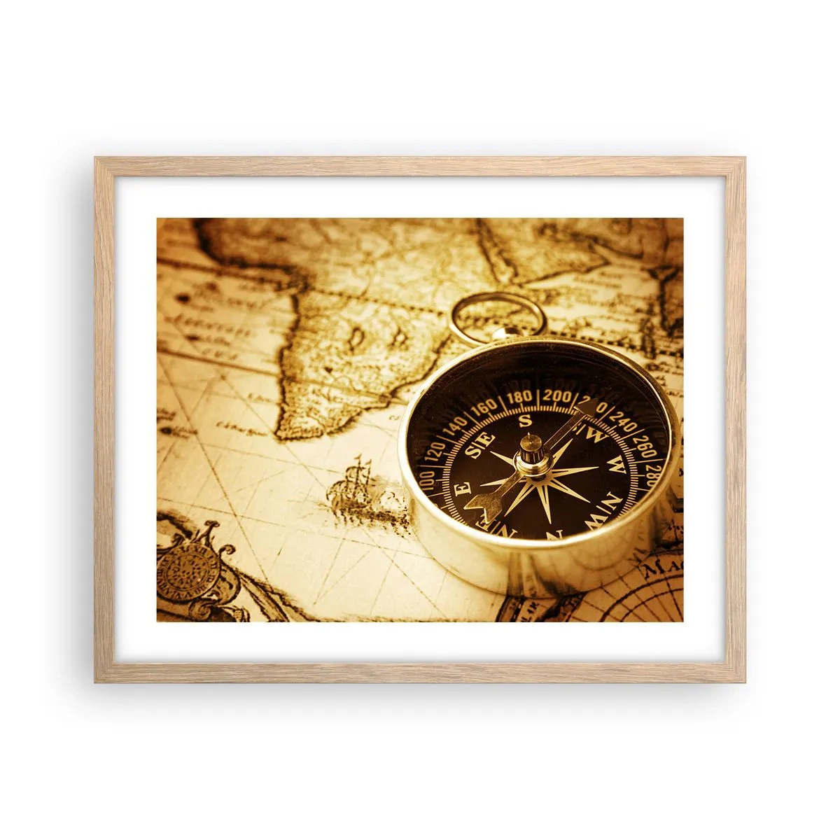 Affiche dans un chêne clair - Poster - Est ou ouest? - 50x40 cm