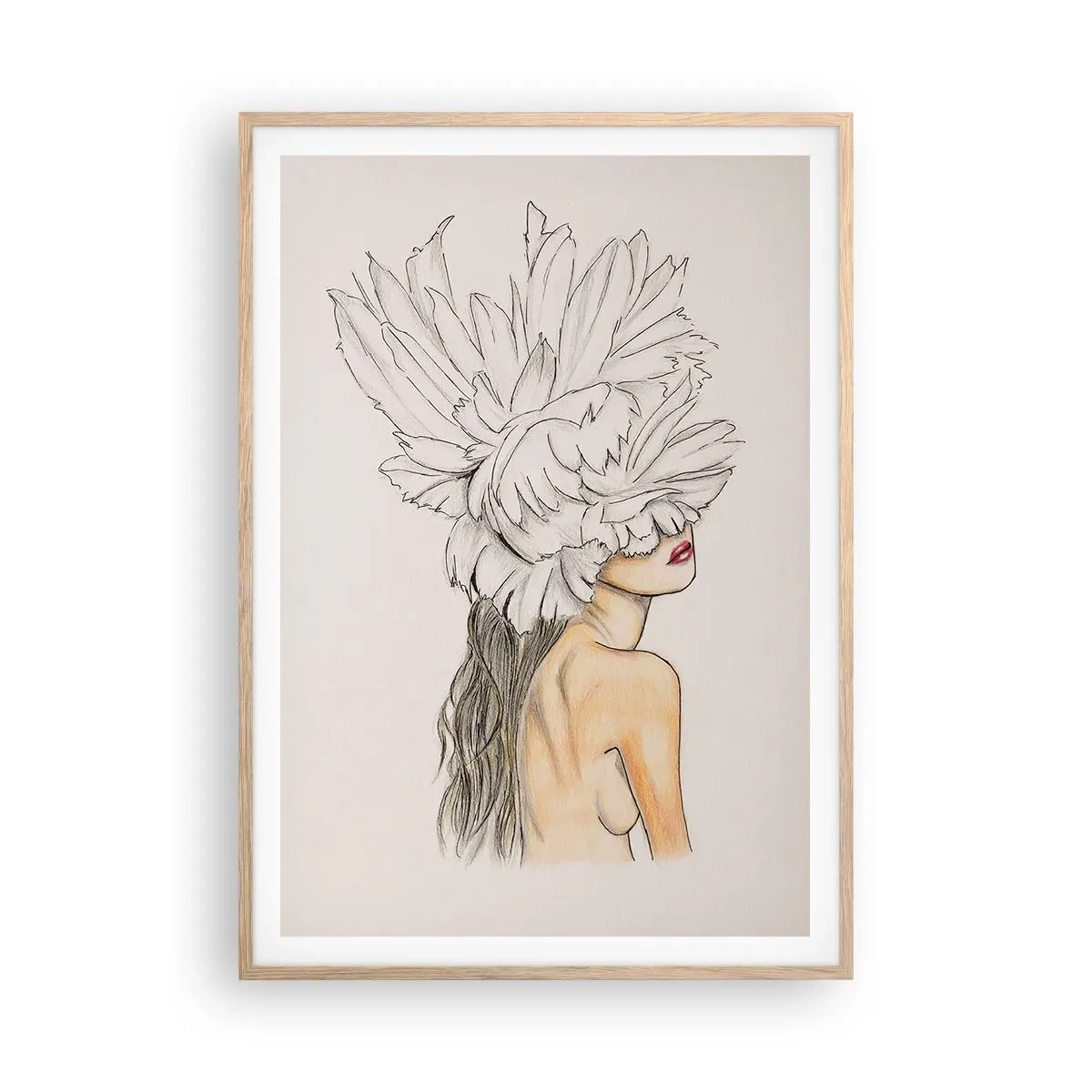 Affiche dans un chêne clair - Poster - Beauté couronnée - 70x100 cm