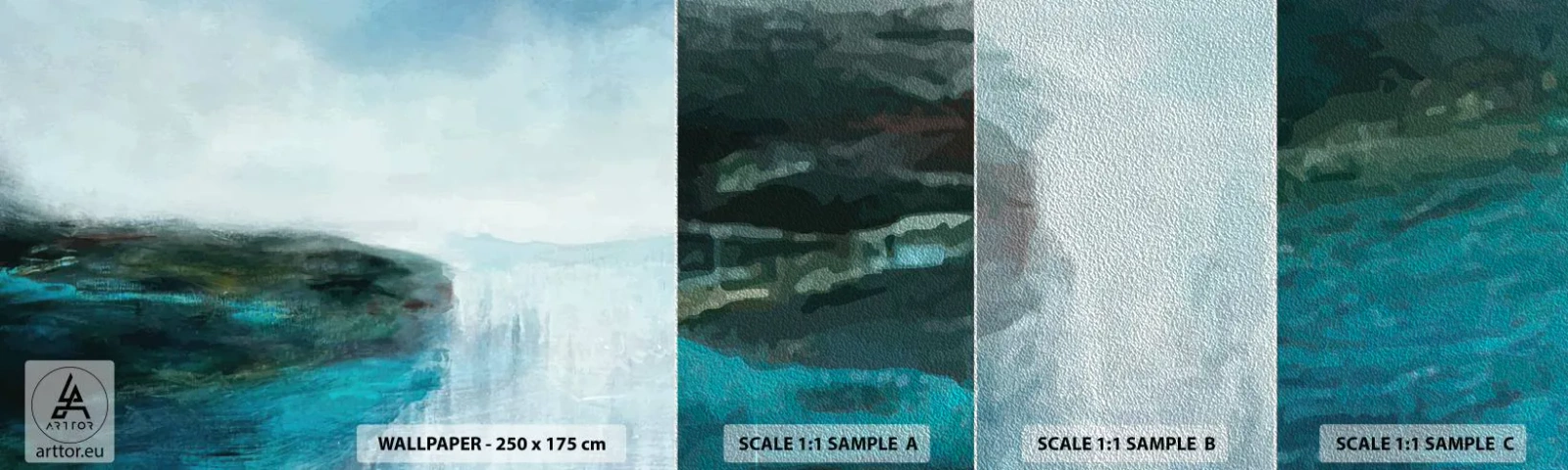 Échantillon de Papier Peint Premium Sand - Abstraction nautique - Abstraction, Contemporain, Mer - 100x30 cm