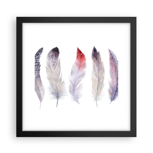 Affiche dans un cadre noir - Poster - Délicat comme un brouillard multicolore - 30x30 cm