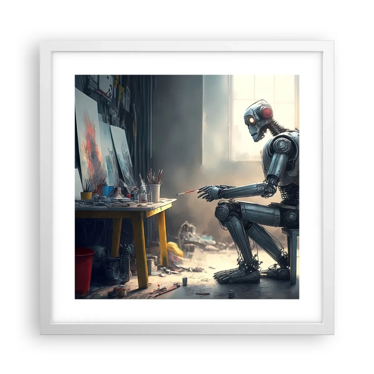 Affiche dans un cadre blanc - Poster - L'acte de création - 40x40 cm