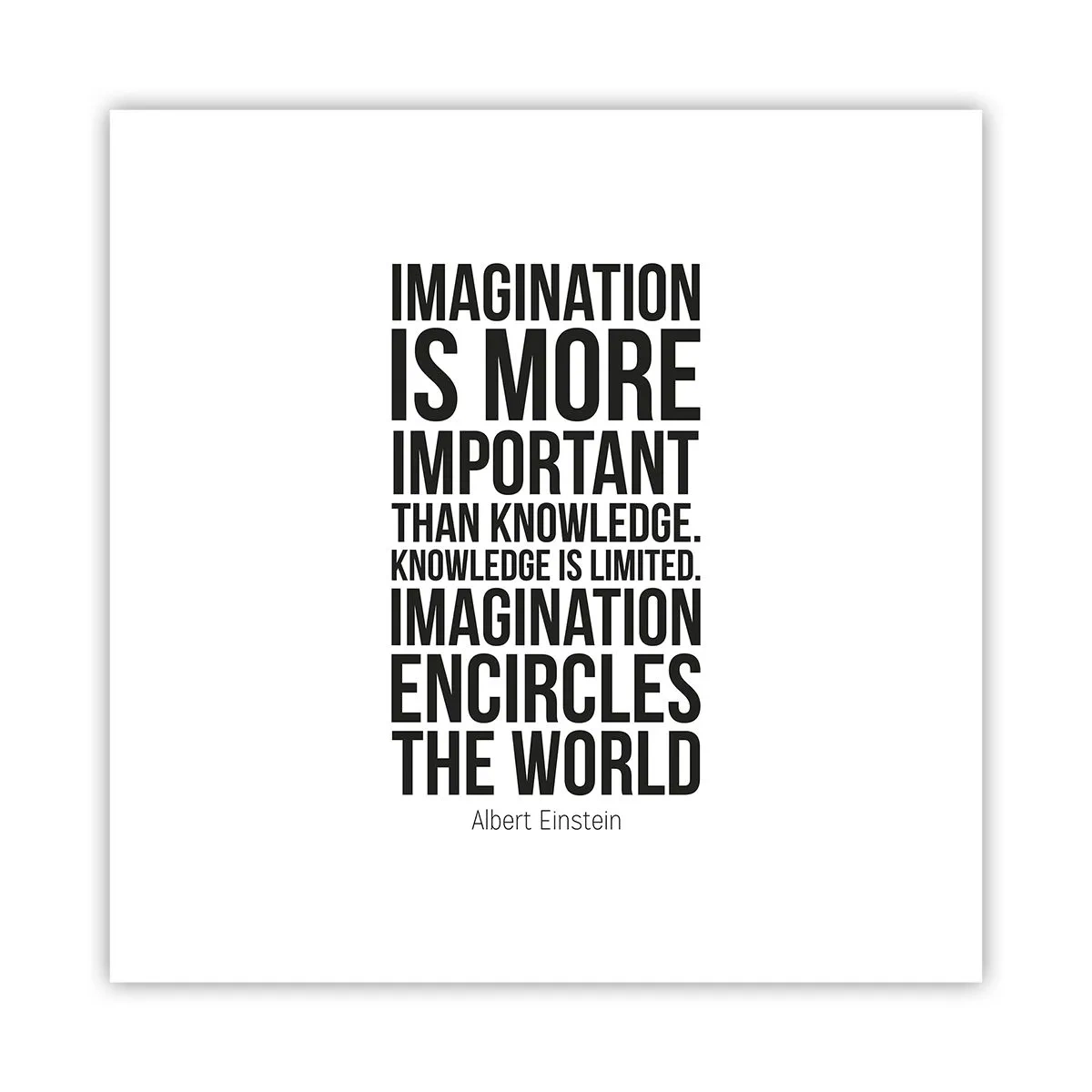 Affiche - Poster - Einstein sur le pouvoir de l'imagination - 30x30 cm