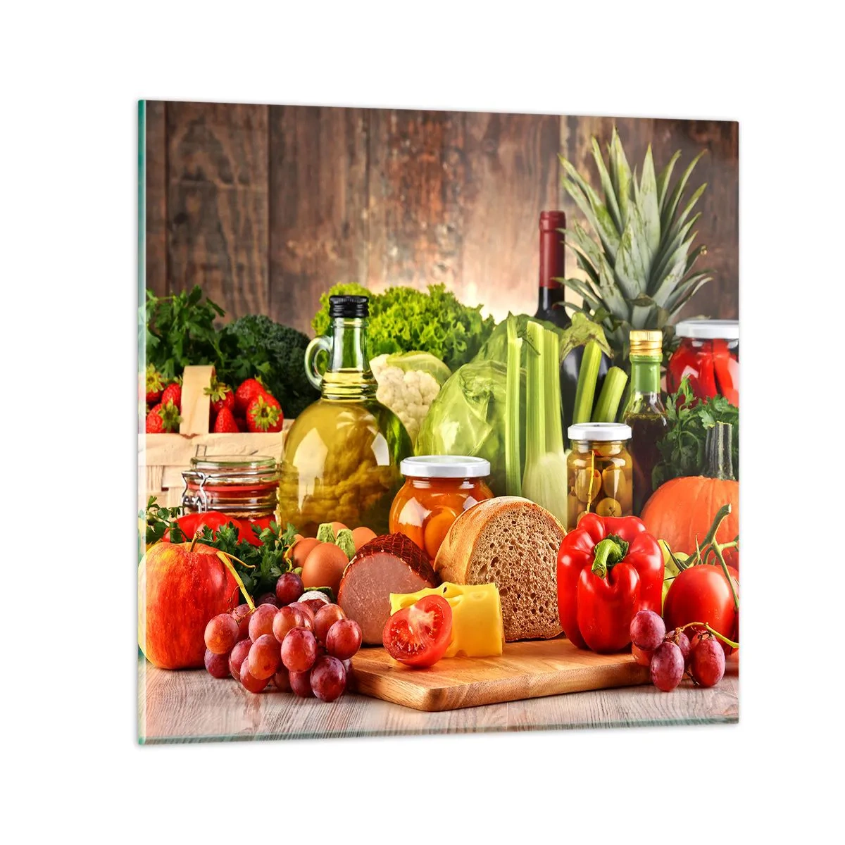 Impression sur verre - Image sur verre - Fumé, cuit au four et mariné - 30x30 cm