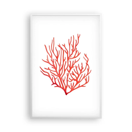 Affiche dans un cadre blanc - Poster - Filigrane de corail - 61x91 cm